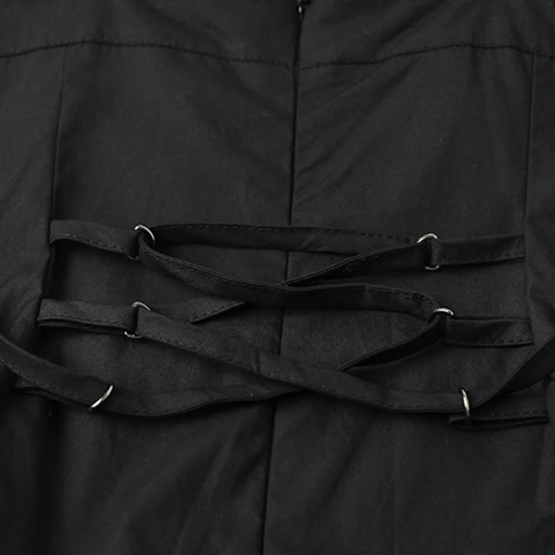 Irregular Buckle Sweater Slip Dress Set