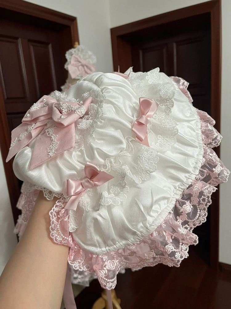 Sweet Pink Hat Decorated Bows Lolita