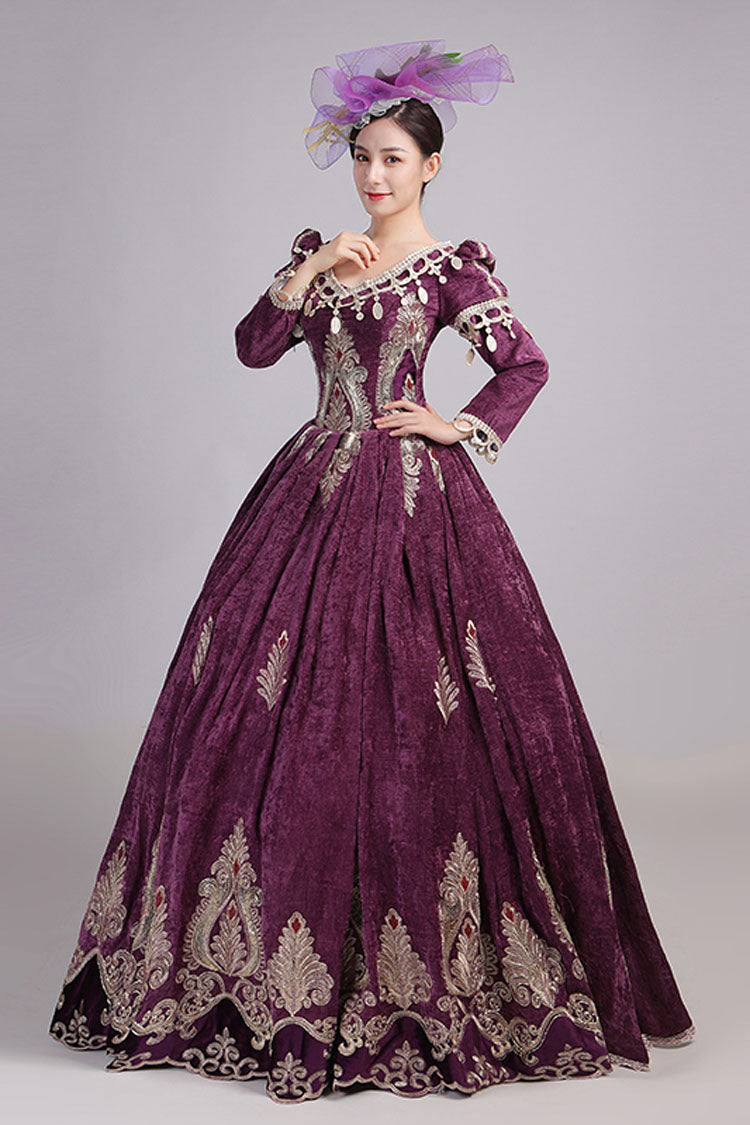 Victorian Lace Dress with Embroidered Floral Design - Altfashion Shop