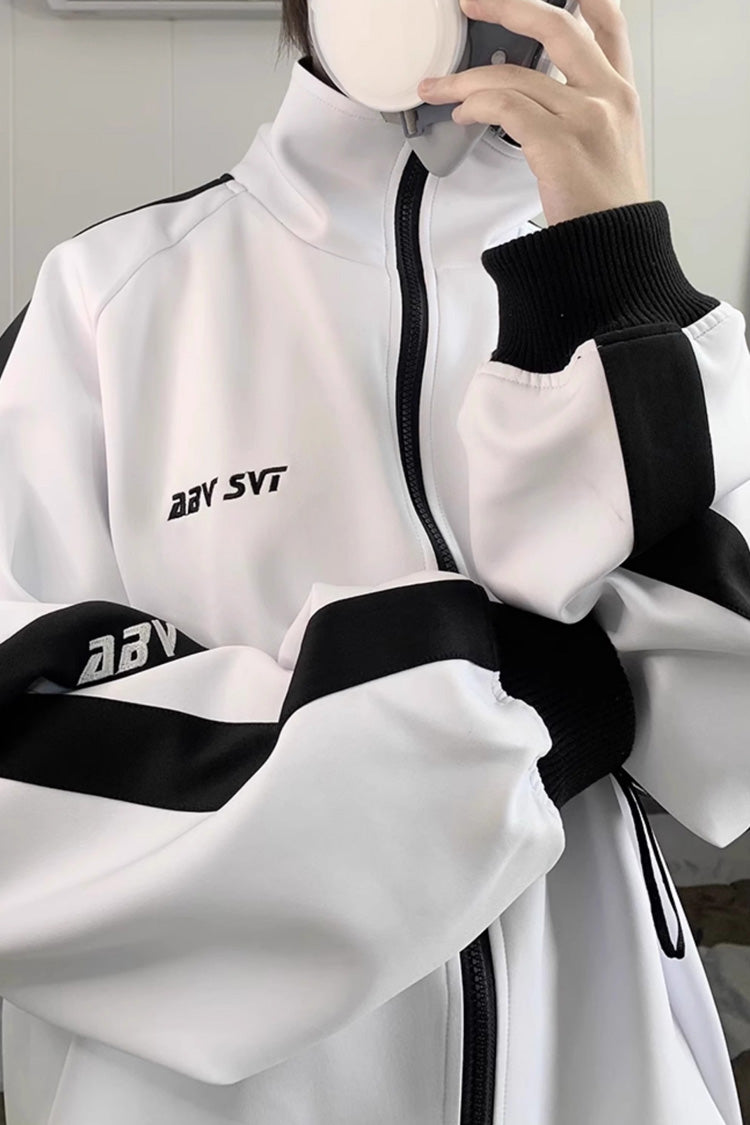 Printed Jirai Kei Long-Sleeve Coat with Unique Pattern, 3 Colors