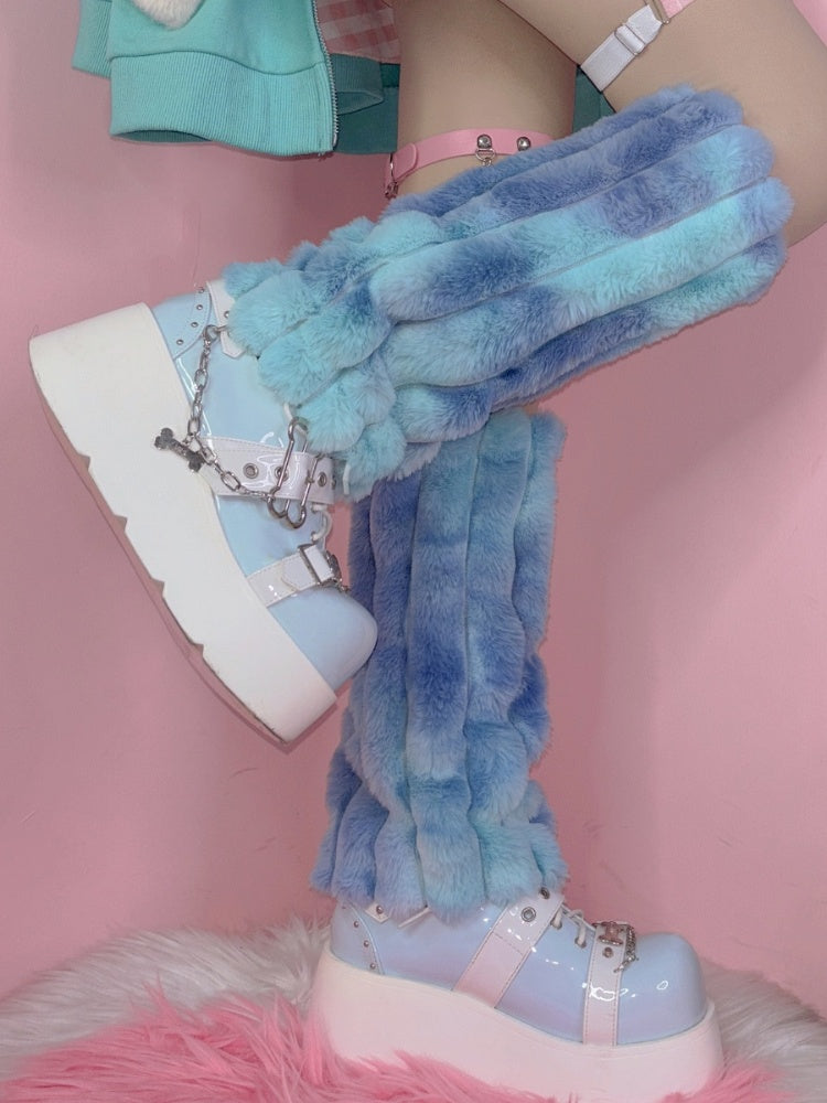 Y2K Gradient Pink Blue LegWarmers