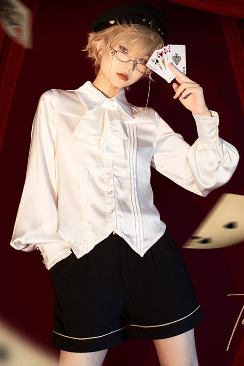 Ivory Collared Long Sleeve Ouji Lolita Blouse with Elegant Vow