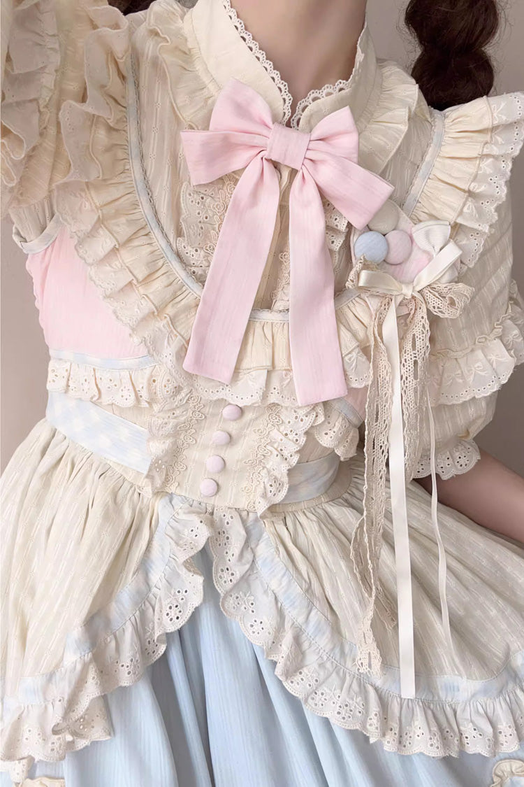Sweet Lolita JSK Dress with Layered Ruffles and Bow