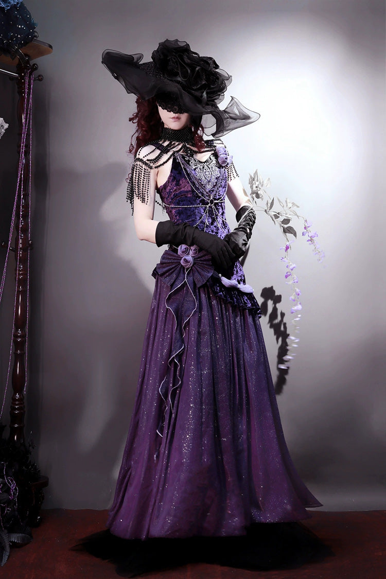 Purple Embroidery Lace Vintage Elegant Lolita JSK Dress