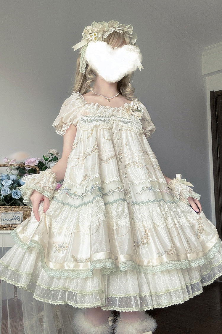 Princess Lolita Dress with Hollow Embroidery and Lace