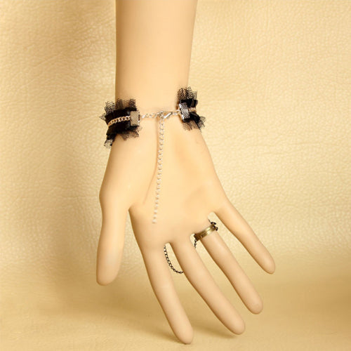 Elegant Rose Lace Gothic Ring Bracelet