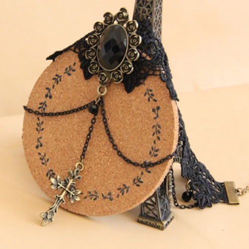 Cross Collar Harajuku Lace Gothic Necklace