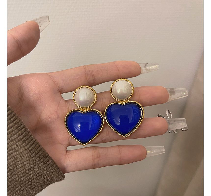 Drop Tone Heart Two Earring