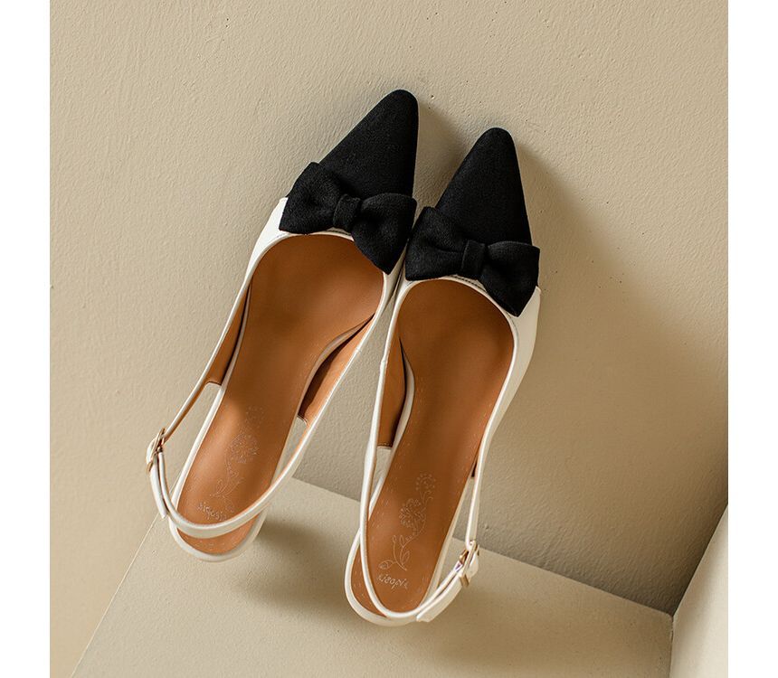 Toe Sandals Heel Pointed Cap Kitten Slingback
