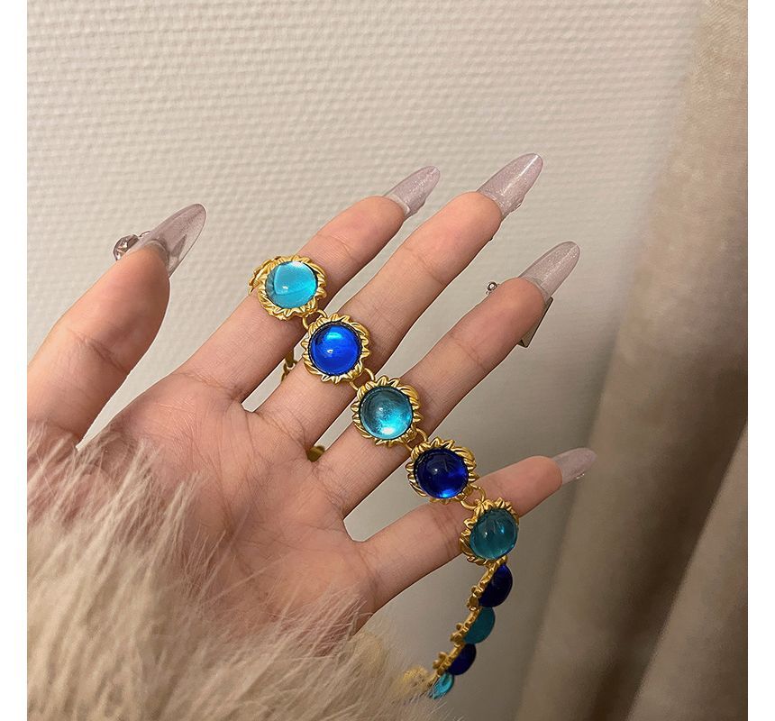 Alloy Gemstone Choker Faux