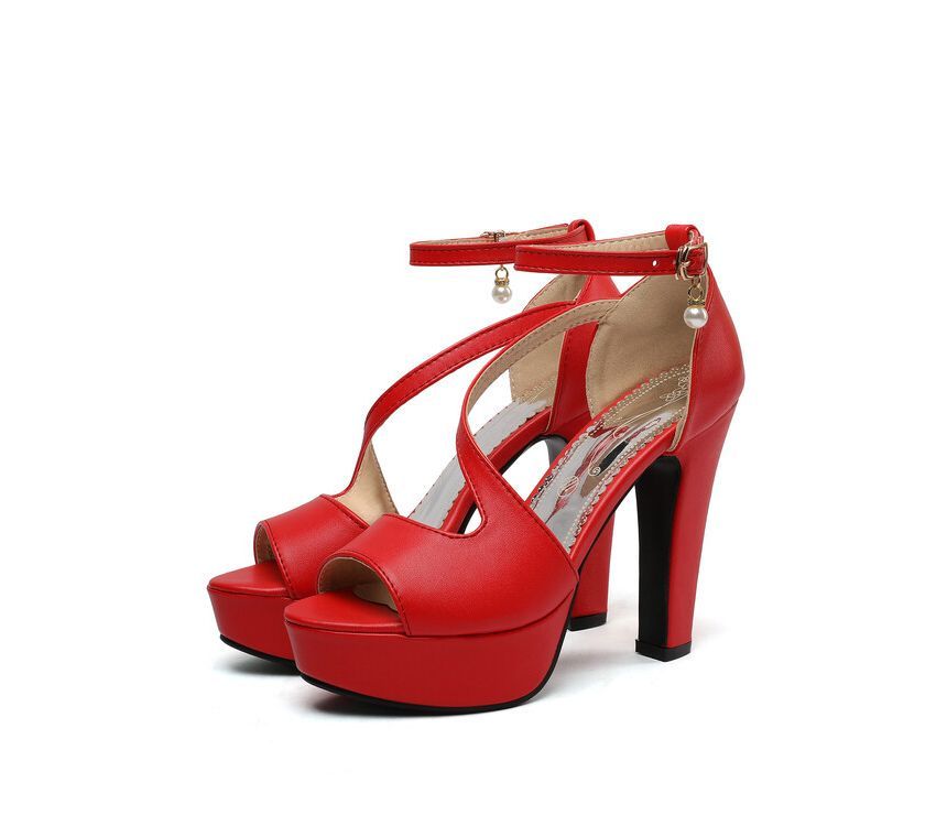 Chunky Heel Strap Sandals Ankle Platform