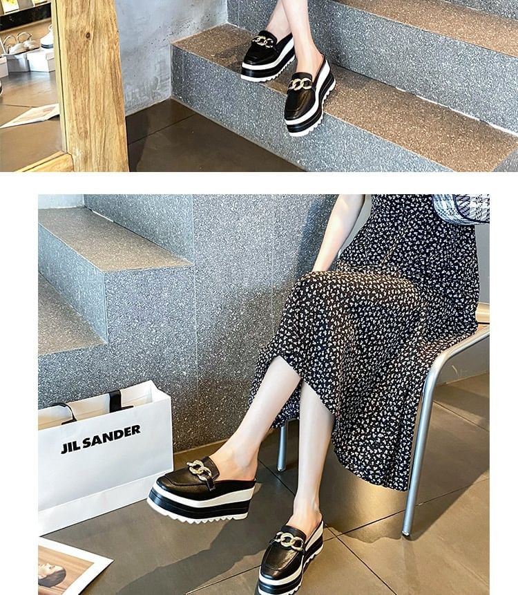 Detail Chain Mules Platform Loafer