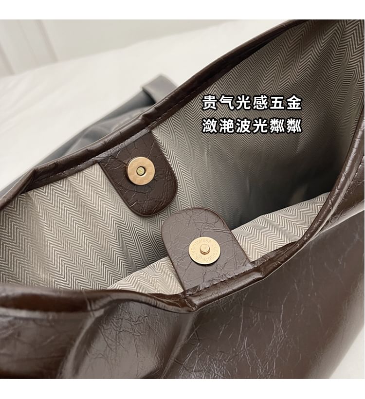 Leather Tote Faux Bag Plain