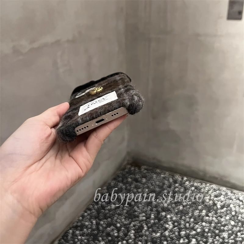 Bow Case Floral Phone Chenille