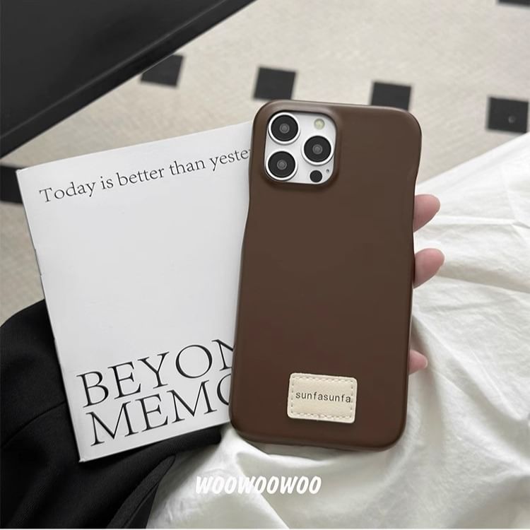 Leather Phone Faux Applique Case Lettering