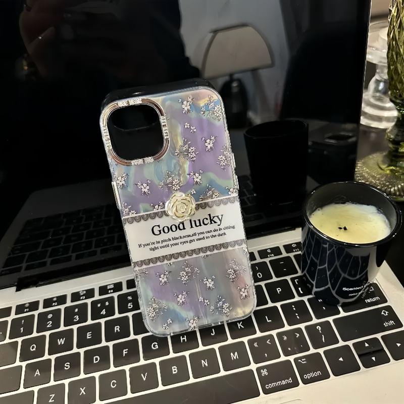 Lettering Floral Case Phone