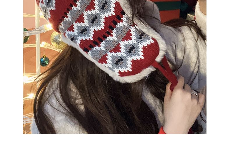 Patterned Trapper Hat