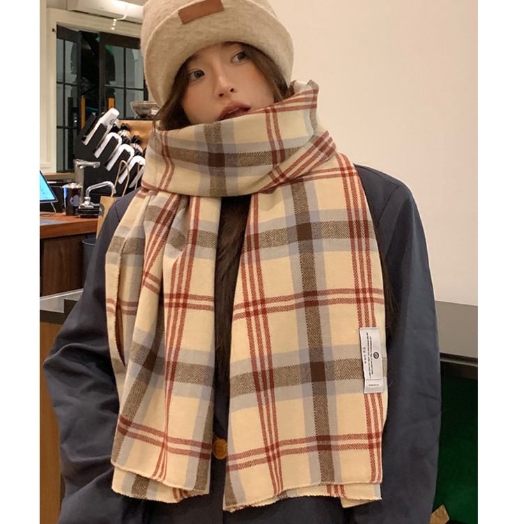 Scarf Houndstooth Tasseled