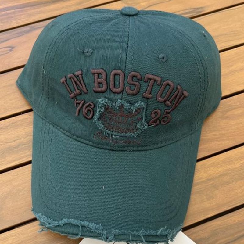 Cap Baseball Embroidered Lettering Distressed