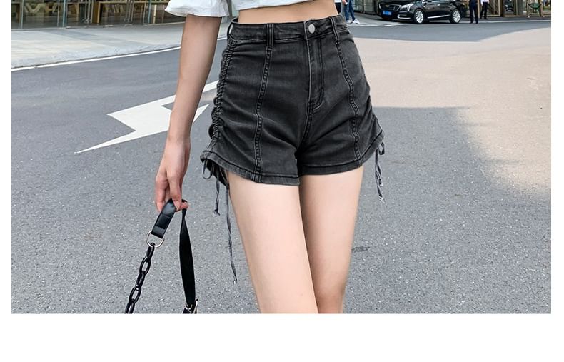 Hot Drawstring high Waist Denim Pants