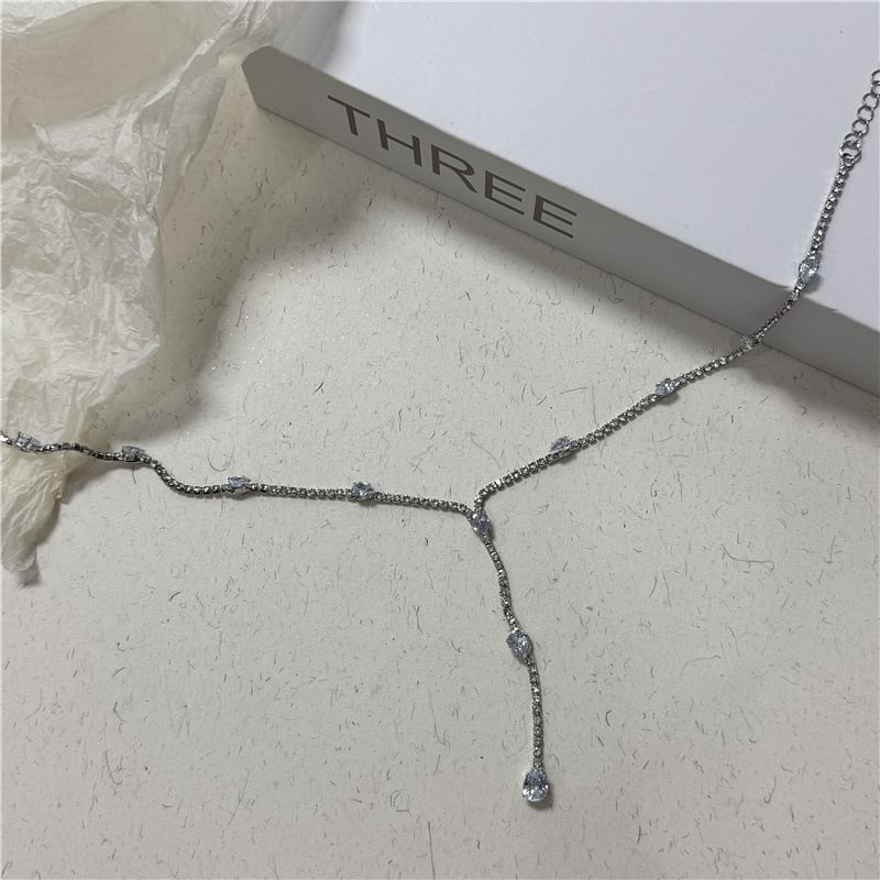 Necklace Lariat Rhinestone