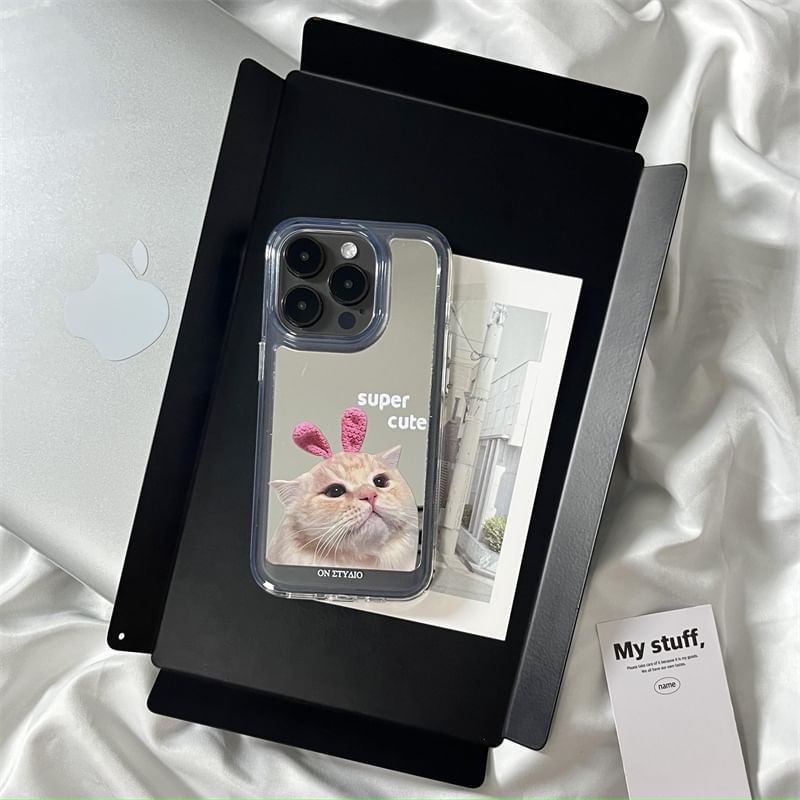 Mirrored Case Phone Cat