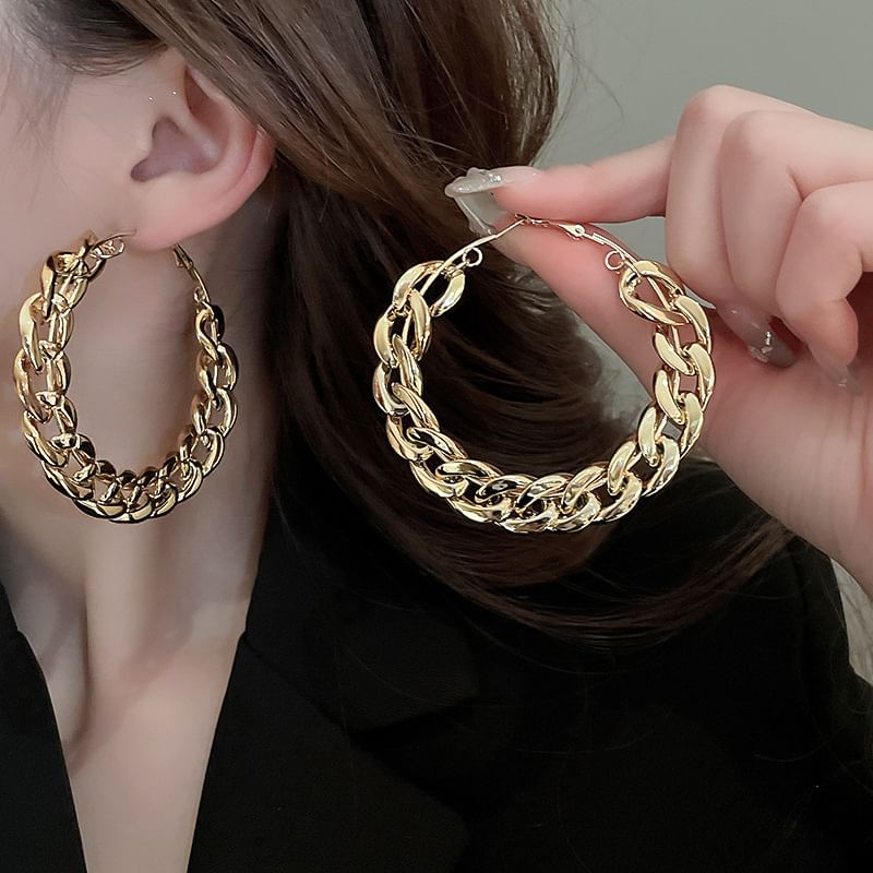 Earring Chained Hoop