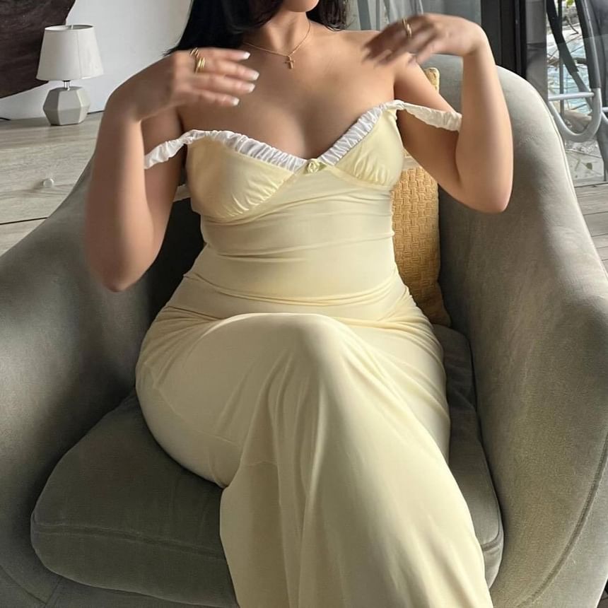 Solid Sleeveless Back-Slit Sheath Maxi Dress