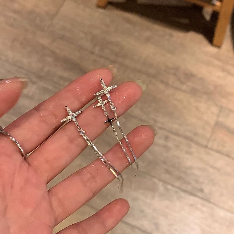Earring Star Rhinestone Drop