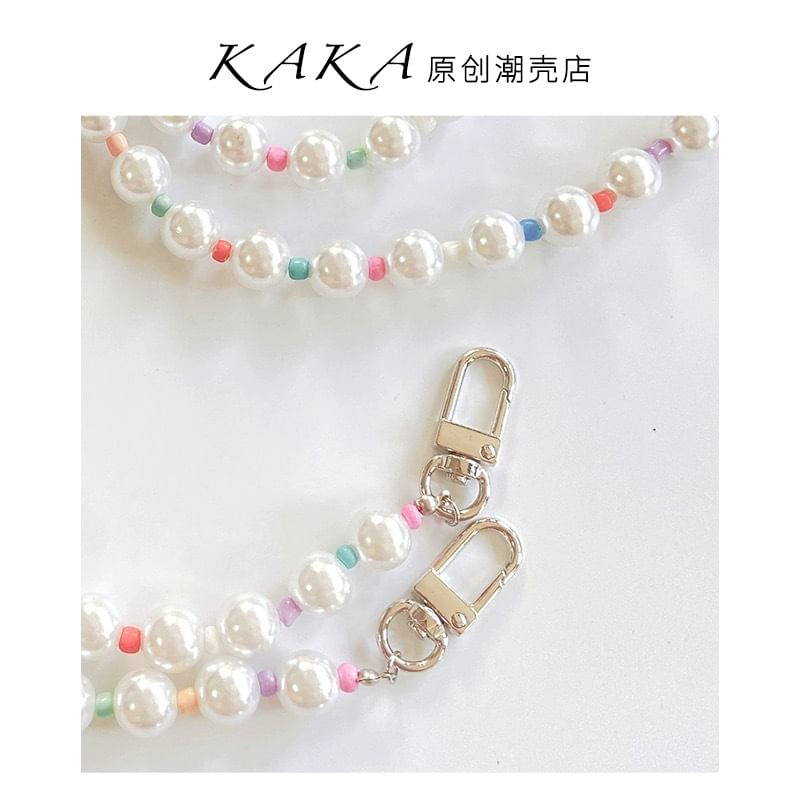 Pearl Lanyard Phone Faux