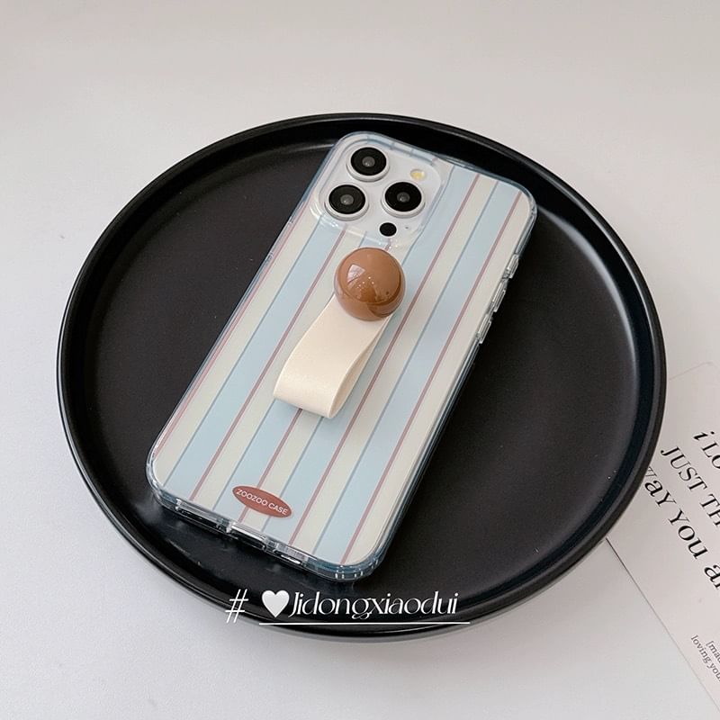 Phone Case Striped Finger Strap