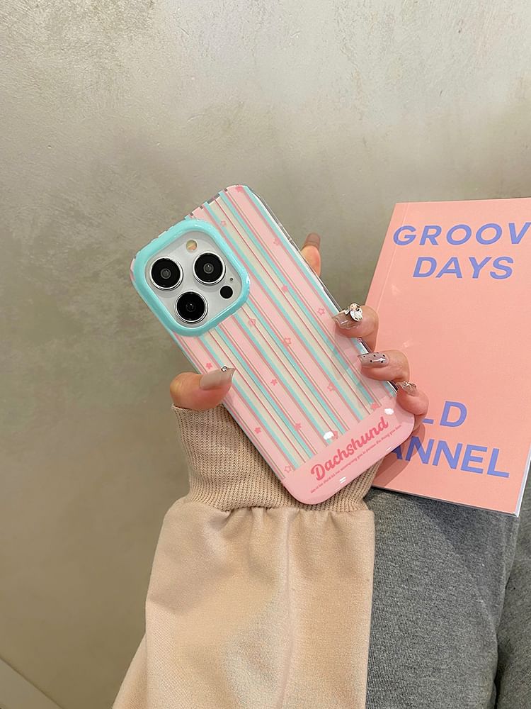 Striped Stand Case Set Phone Dog /