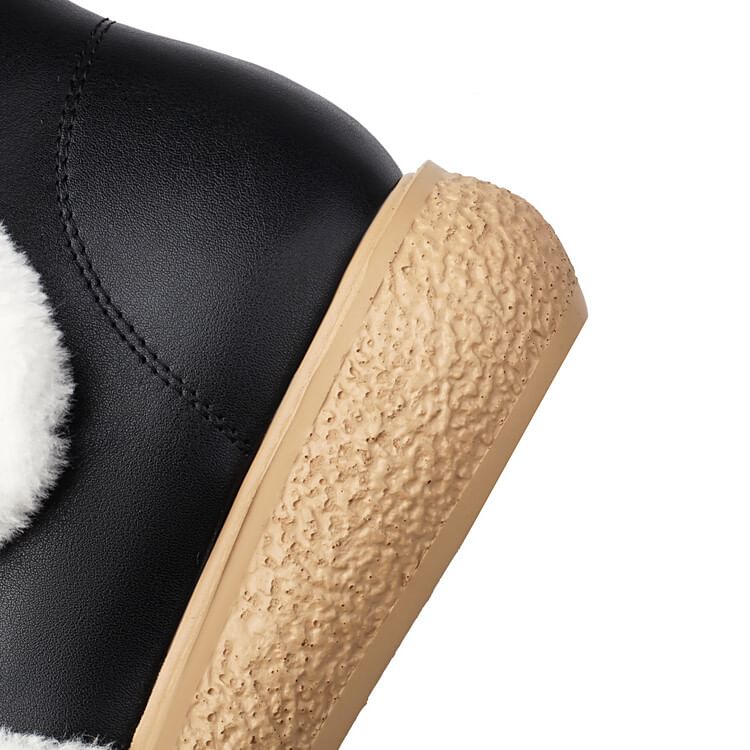Trim Fluffy Boots Platform Short Bow