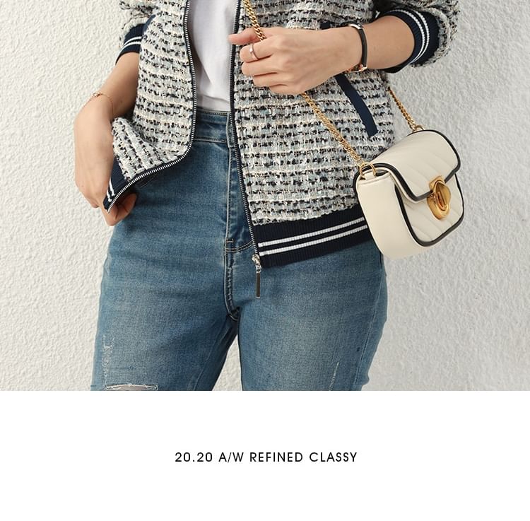 Striped Tweed Zip Jacket