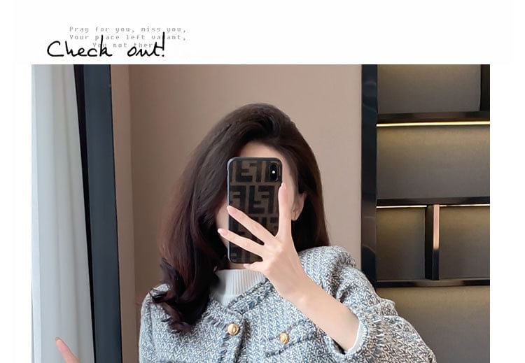 Tweed Button-Up Jacket