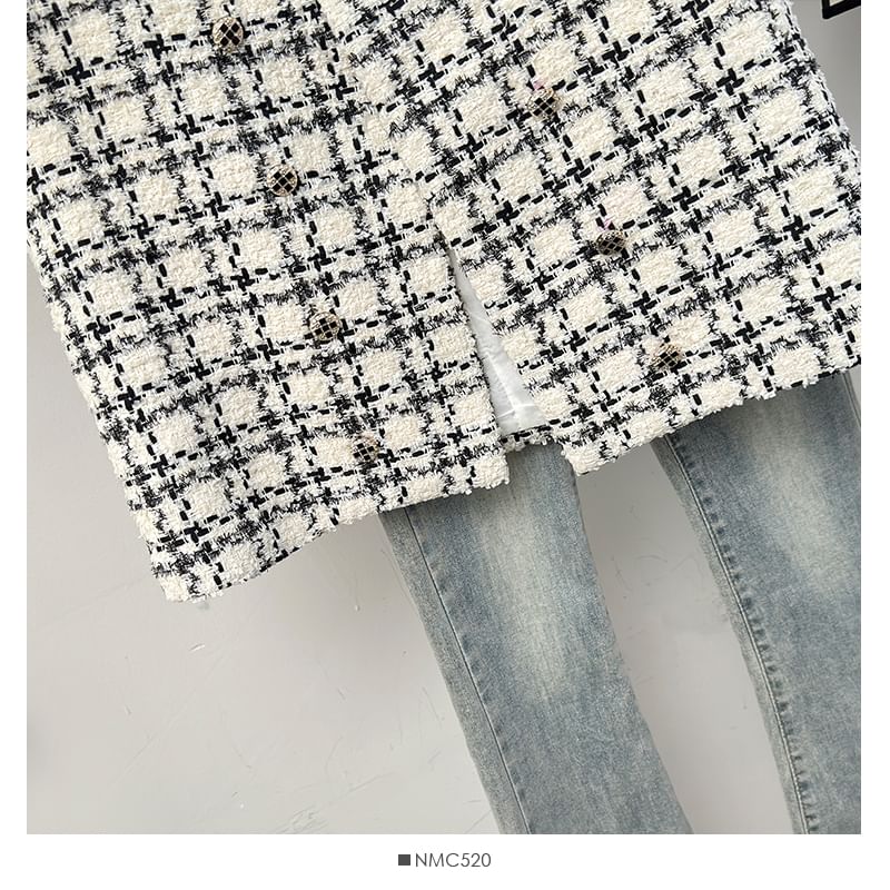 Double-Breasted Tweed Vest