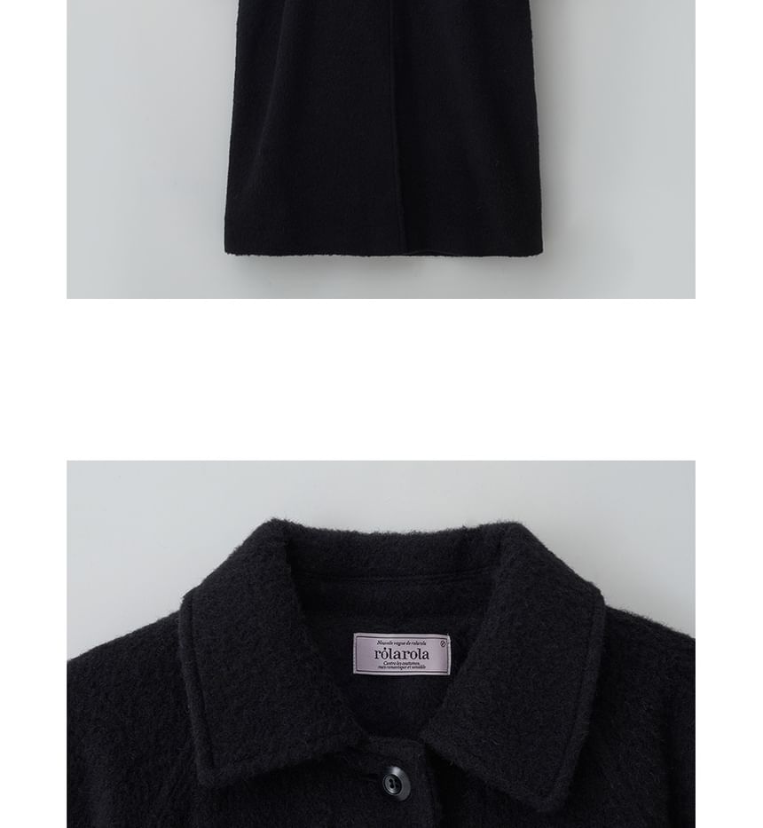 Woolen Mac Coat with Sash (Black)