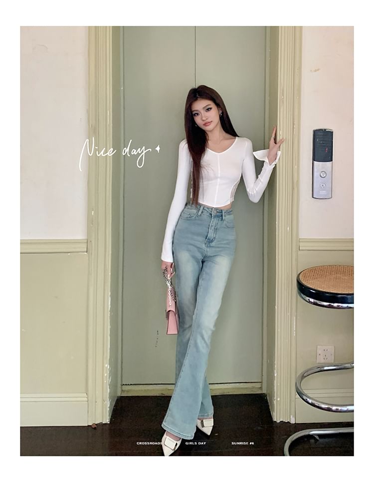 Flared Jeans High Washed Rise