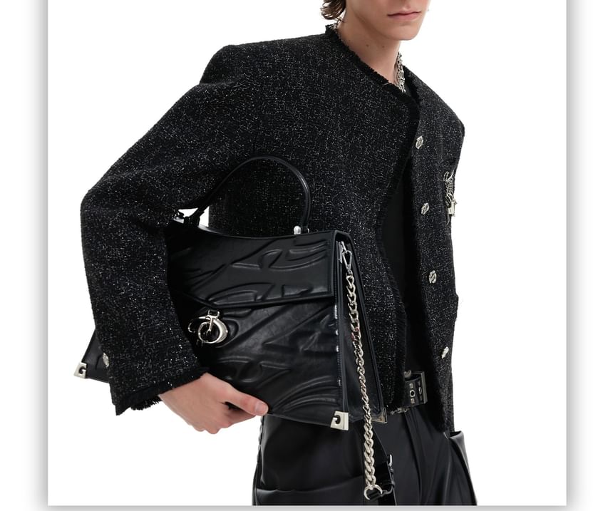 Couple Matching Round Neck Tweed Button Jacket