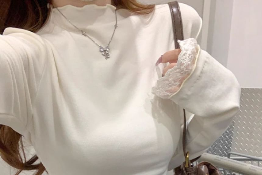 Long-Sleeve Lace Top