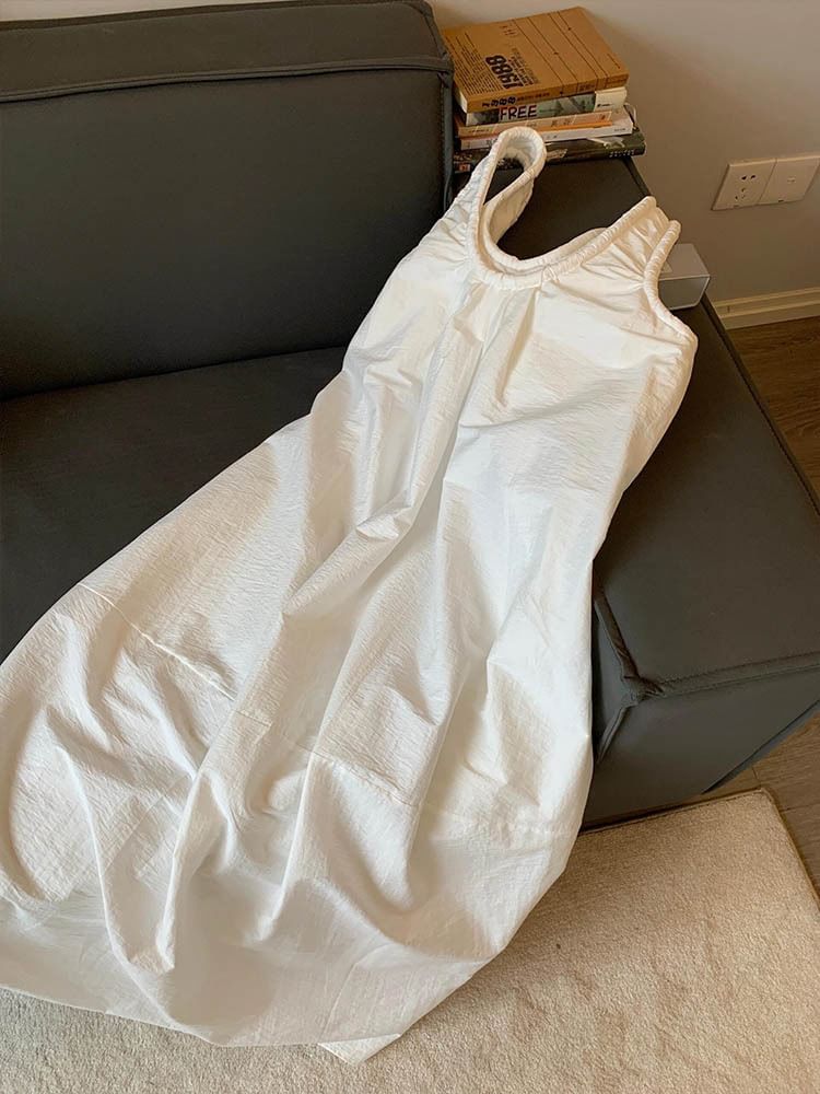 Sleeveless Scoop Neck Plain Maxi Sundress