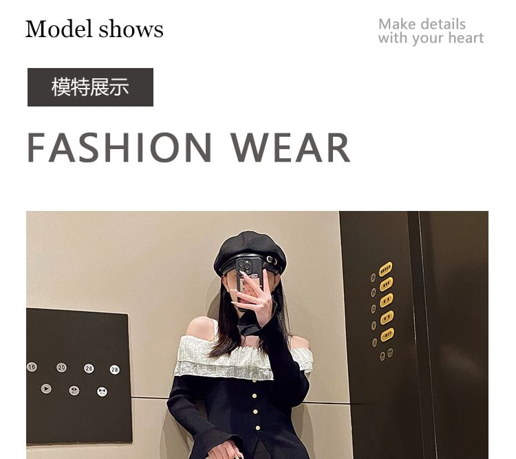 Flat Two-Tone Mules Knit