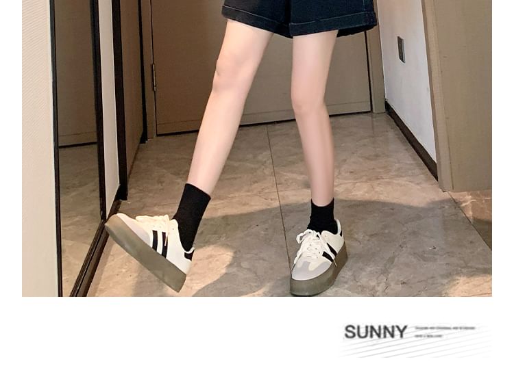 Elastic Shorts Waist Washed Denim