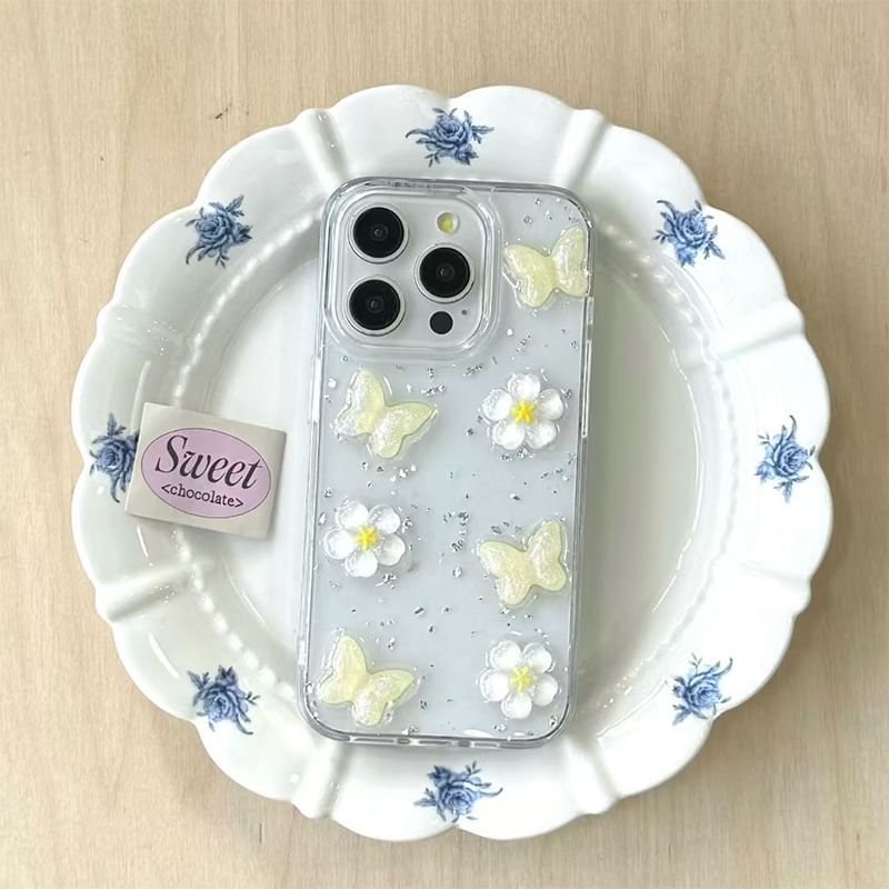 Glitter iPhone Floral Case