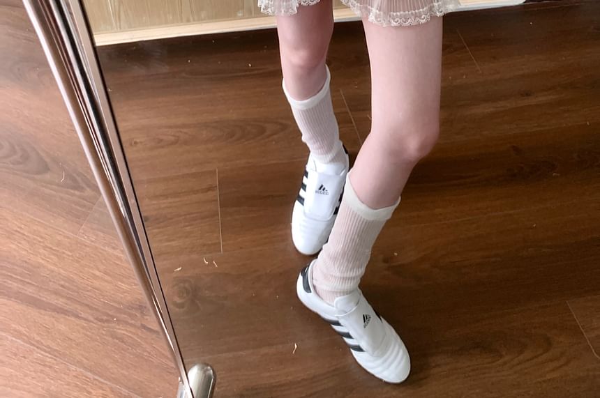 Waist Panel A-Line Mini Skirt Lace High Tiered Plain