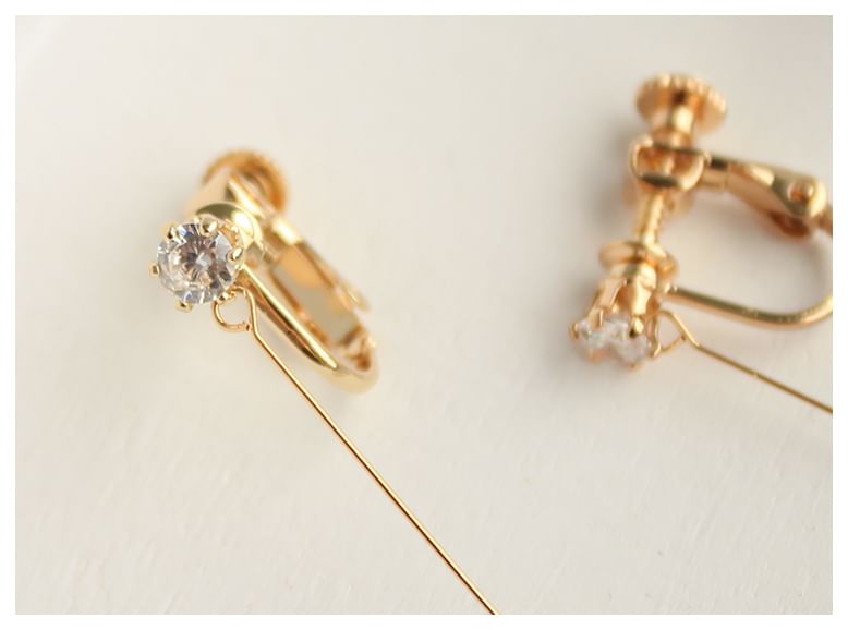 Rhinestone Drop Heart Earring