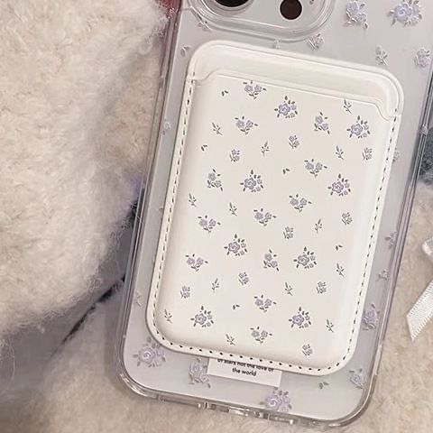 with Card Holder (Compatible Case Phone Magnetic Floral MagSafe) / Set