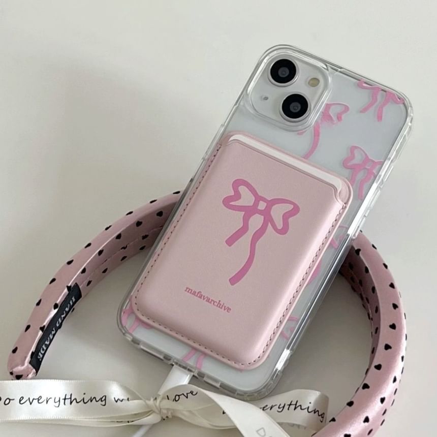 Case MagSafe) Bow / Phone Card (Compatible Magnetic with Holder