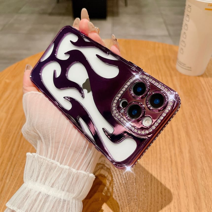Flame Rhinestone Case iPhone