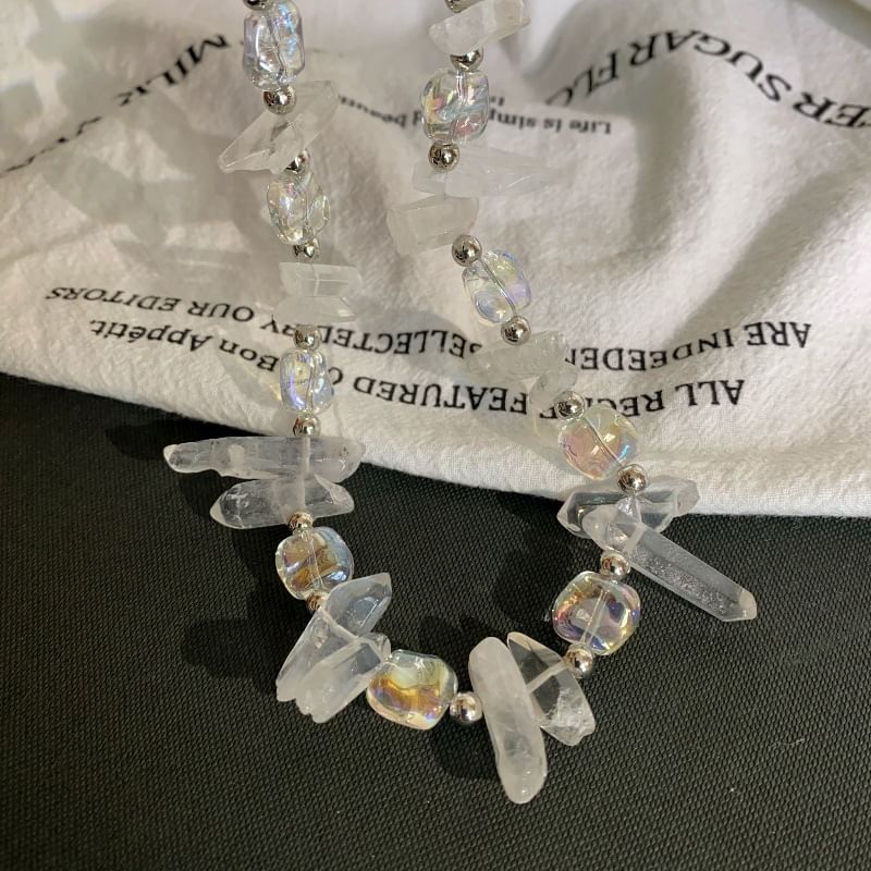 Crystal Bead Necklace Faux
